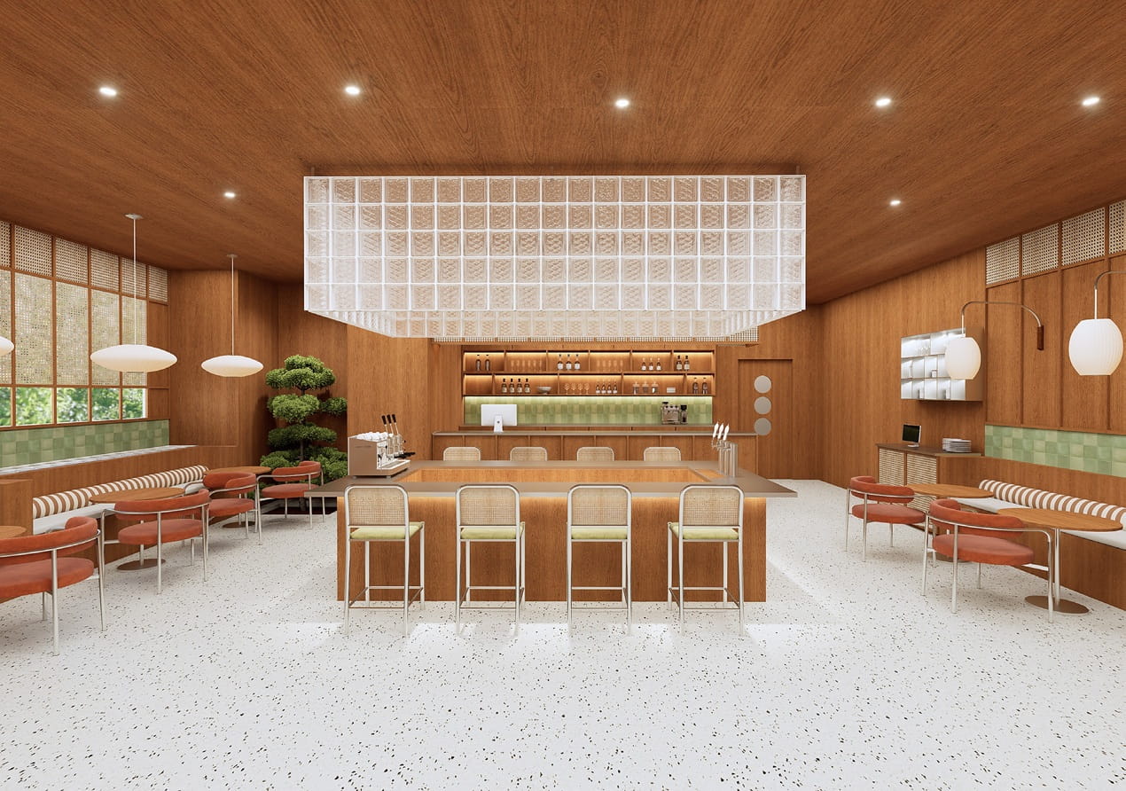 Diseño interior de un restaurante a partir de la fusión entre el estilo Mid Century Modern y la estética tradicional japonesa, como recurso de innovación. Caso: Restaurante El Huerto, Cuenca.